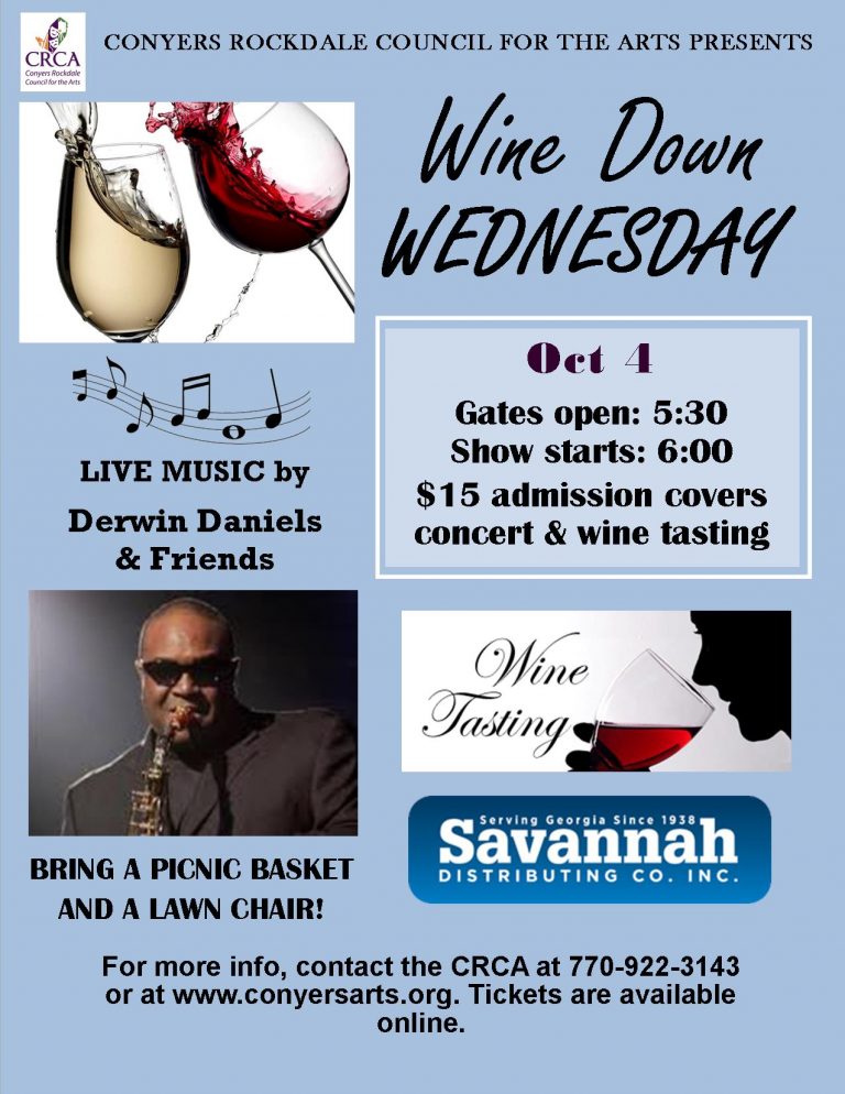 Wine Down Wednesday New Date and Tickets Available Conyers Rockdale