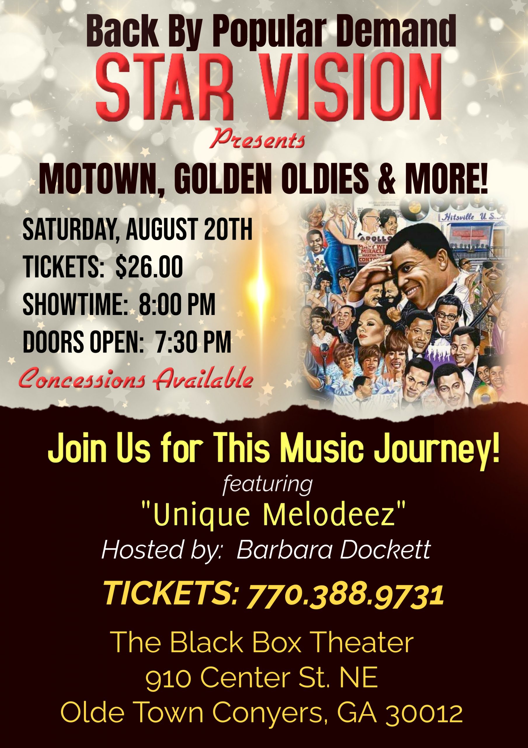 Motown Concert August 20 Advertisement Flyer