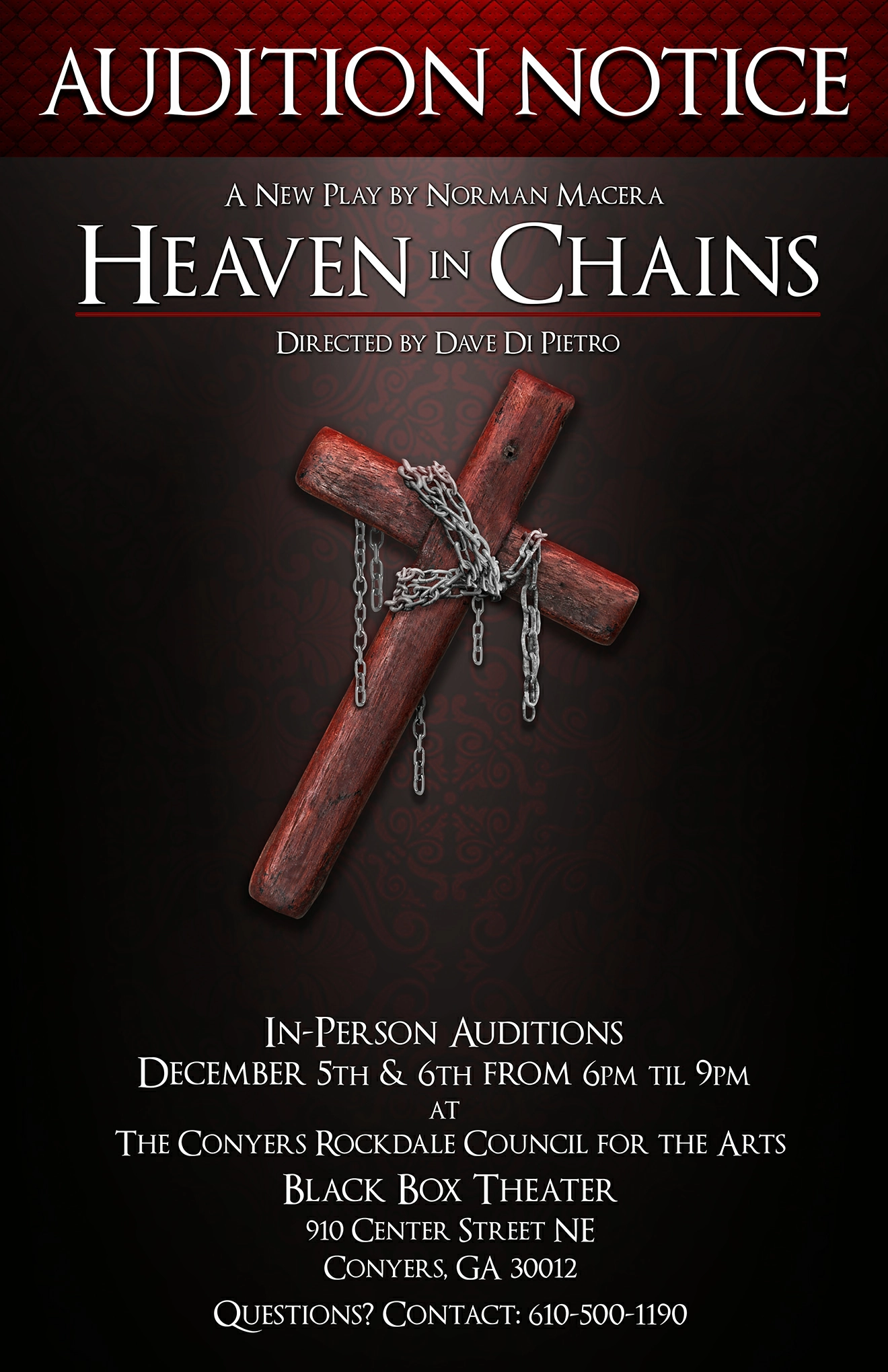 Audition Flyer for Heaven In Chains