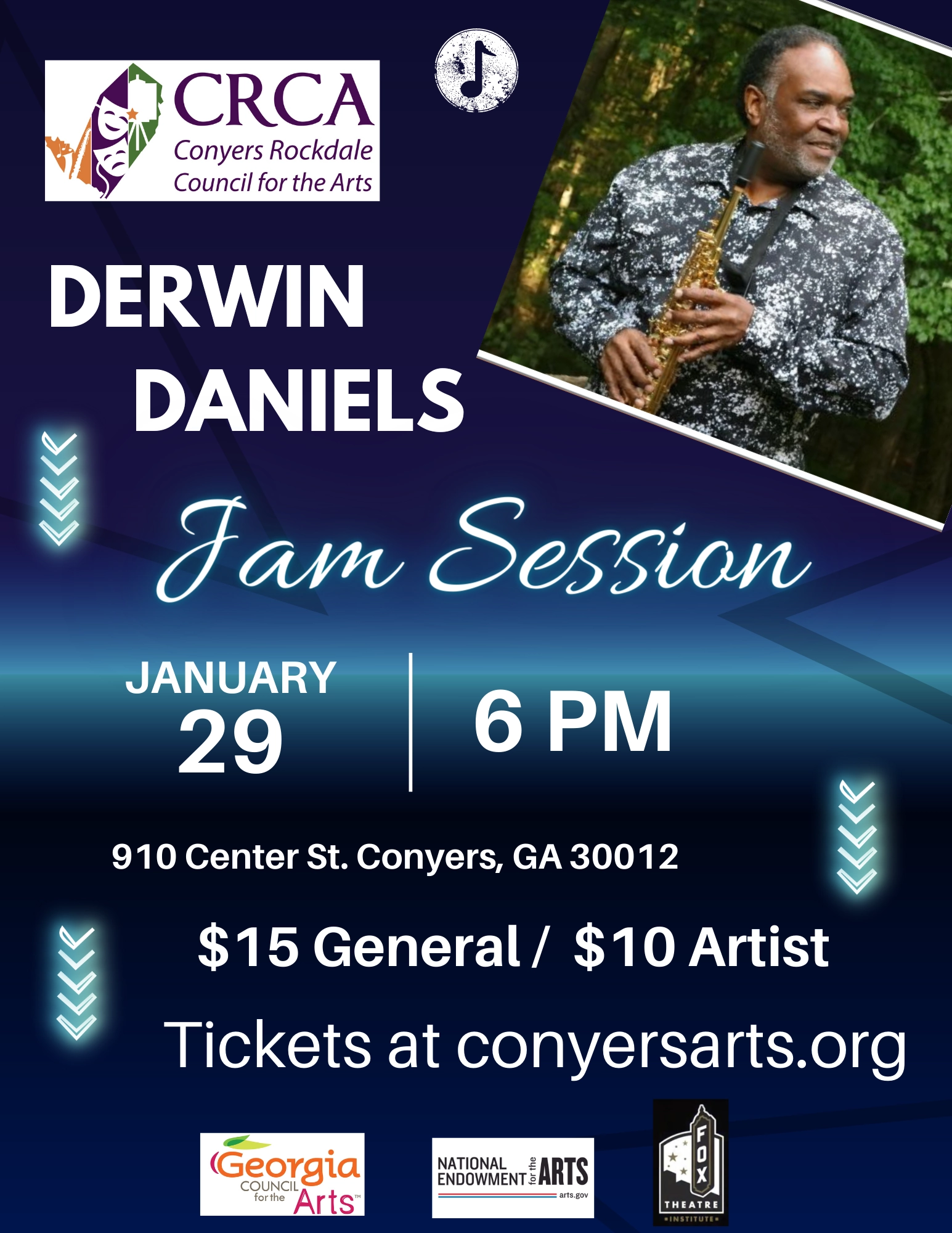 Derwin Daniels Jam Session January 29 Flyer