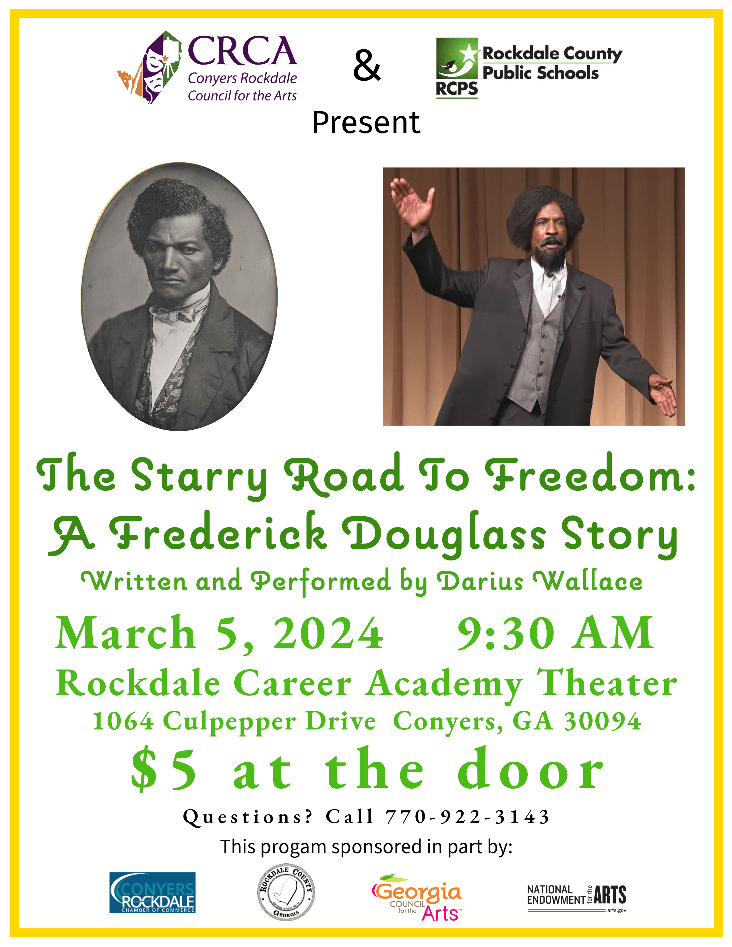 The Starry Road To Freedom: A Frederick Douglass Story Flyer